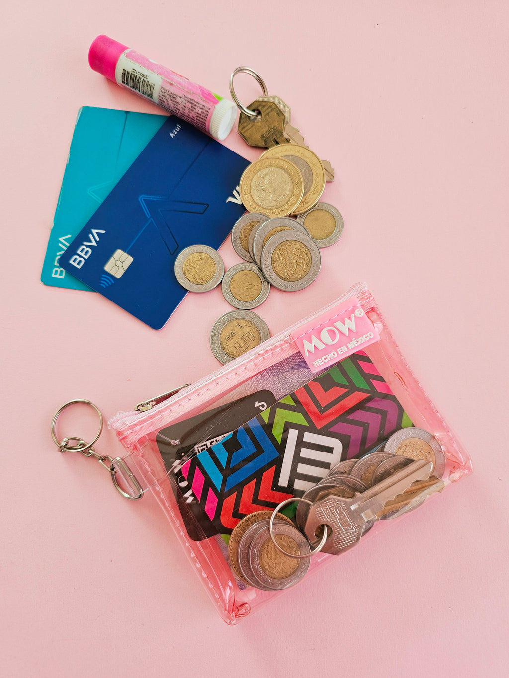 Monedero Neo Rosa Transparente