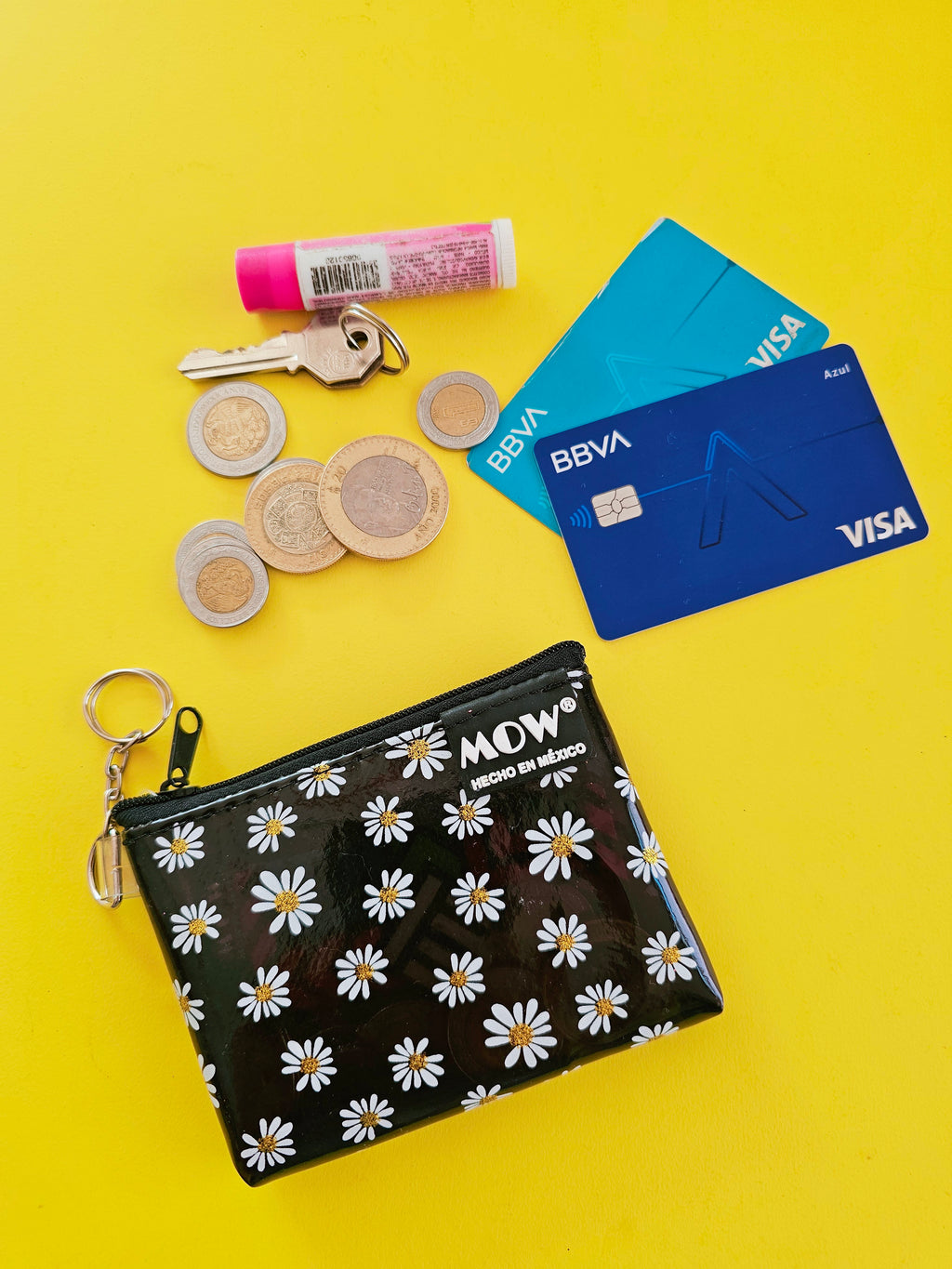 Monedero Neo Negro Margaritas