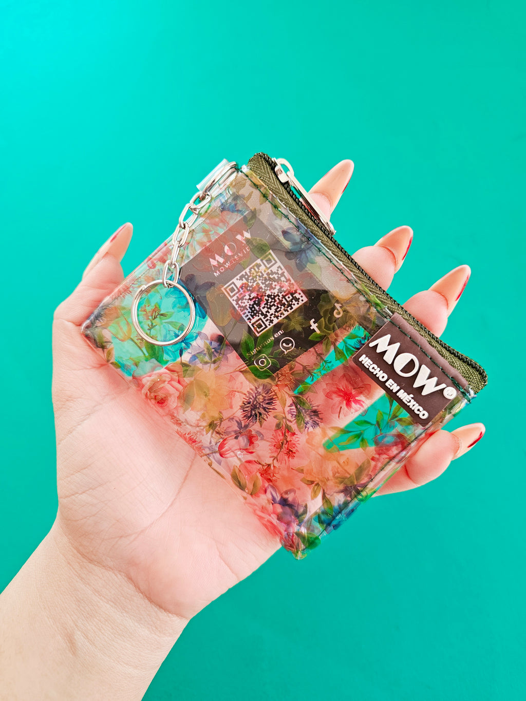 Monedero Neo Floral Verde