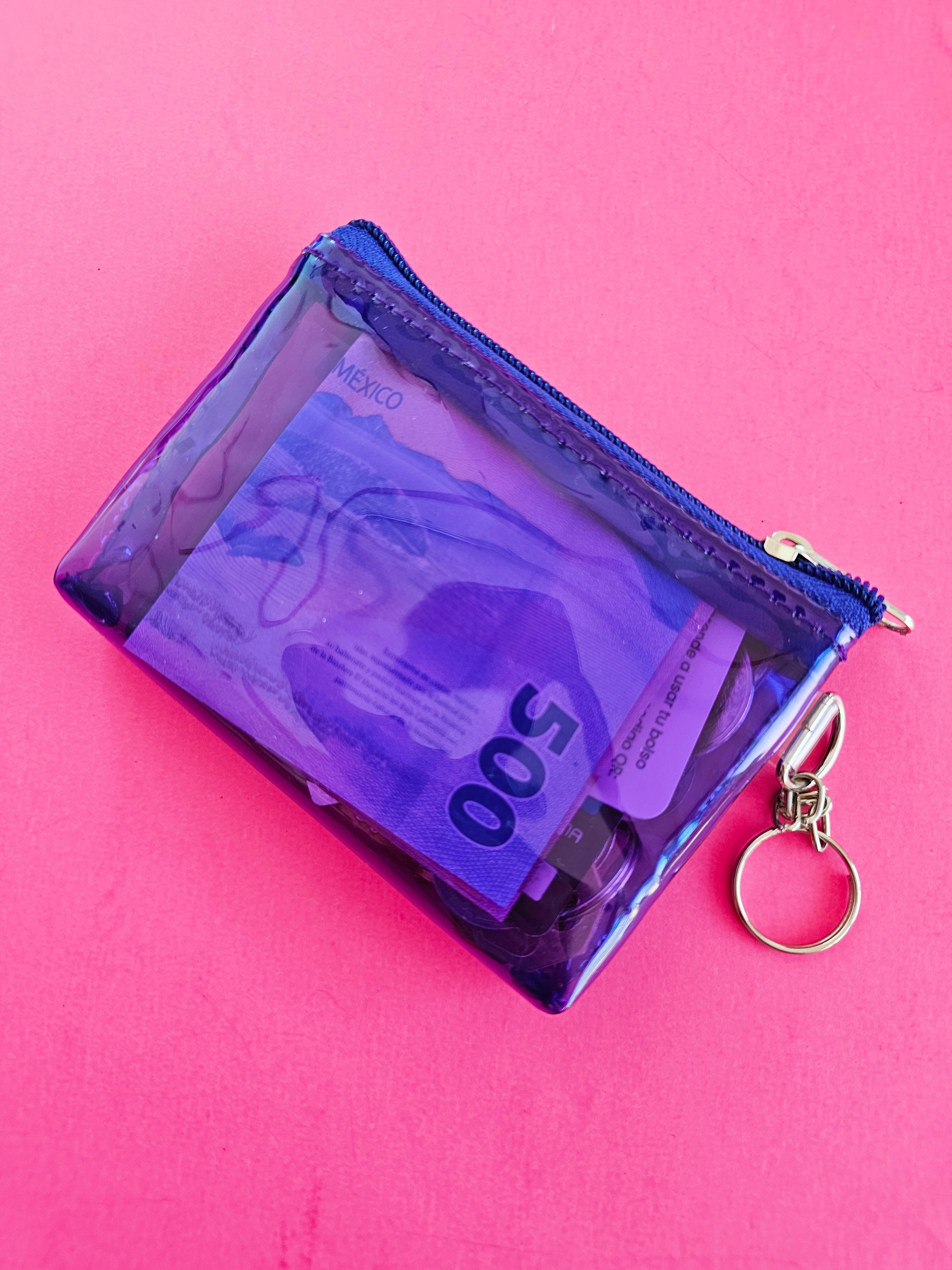 Monedero Neo Morado Transparente