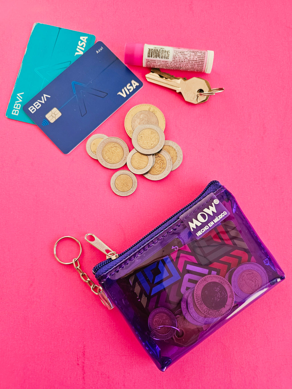 Monedero Neo Morado Transparente