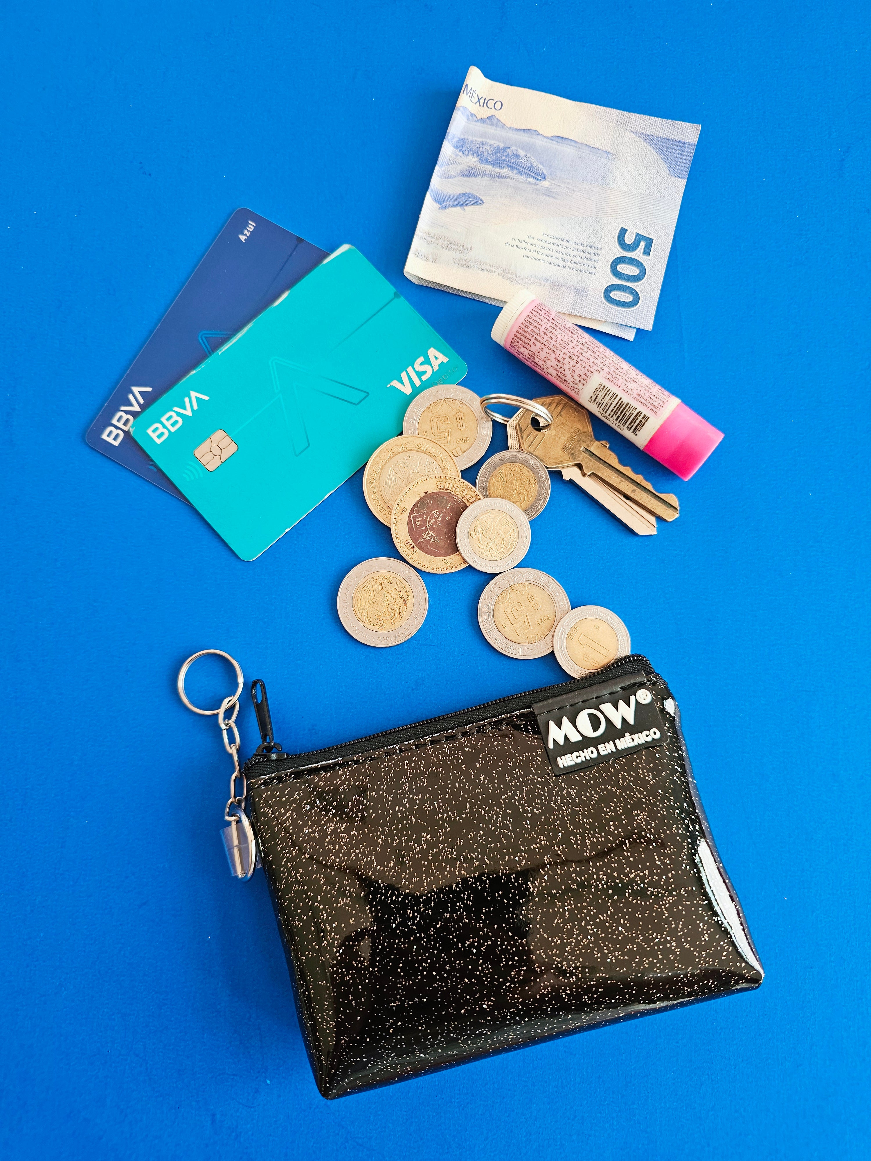 Monedero Neo Negro Glitter