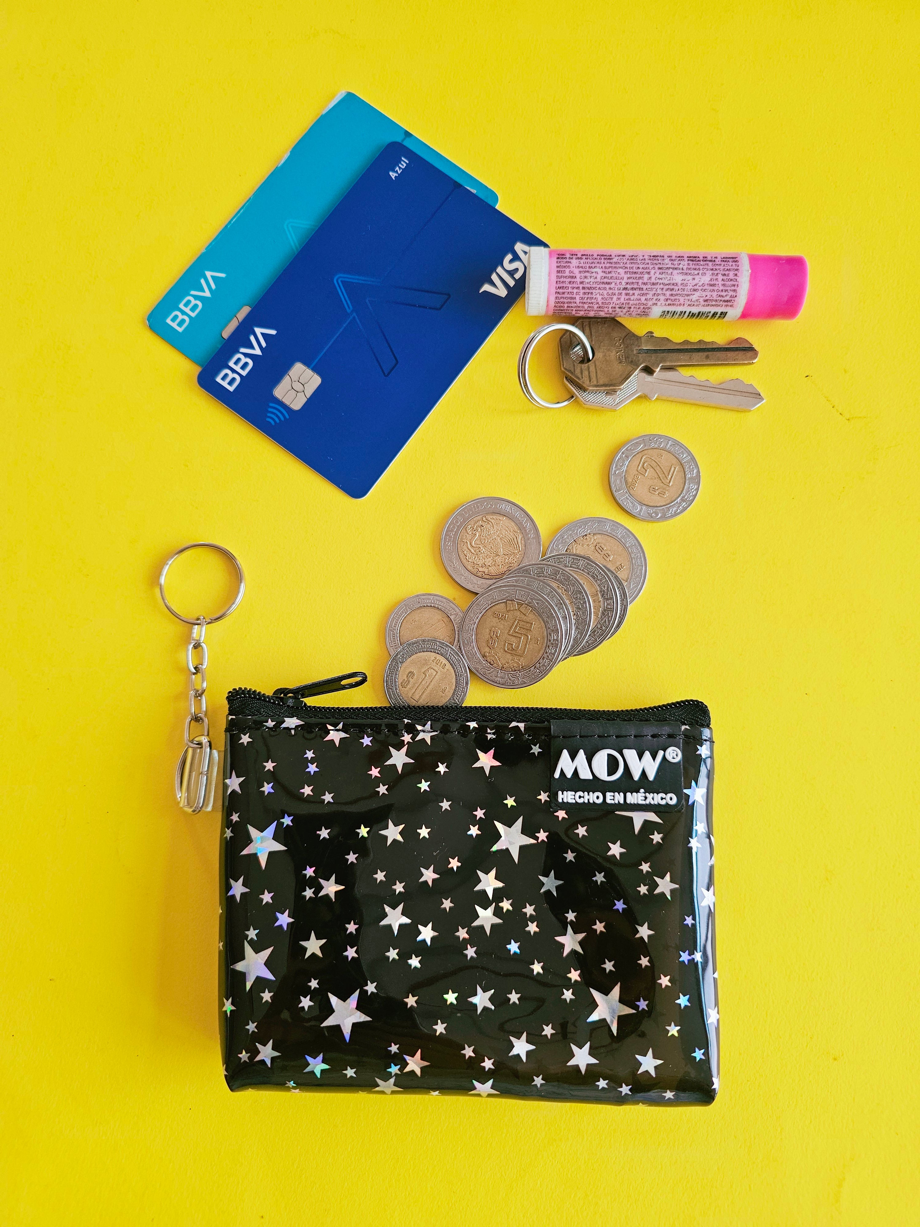 Monedero Neo Negro Estrellas