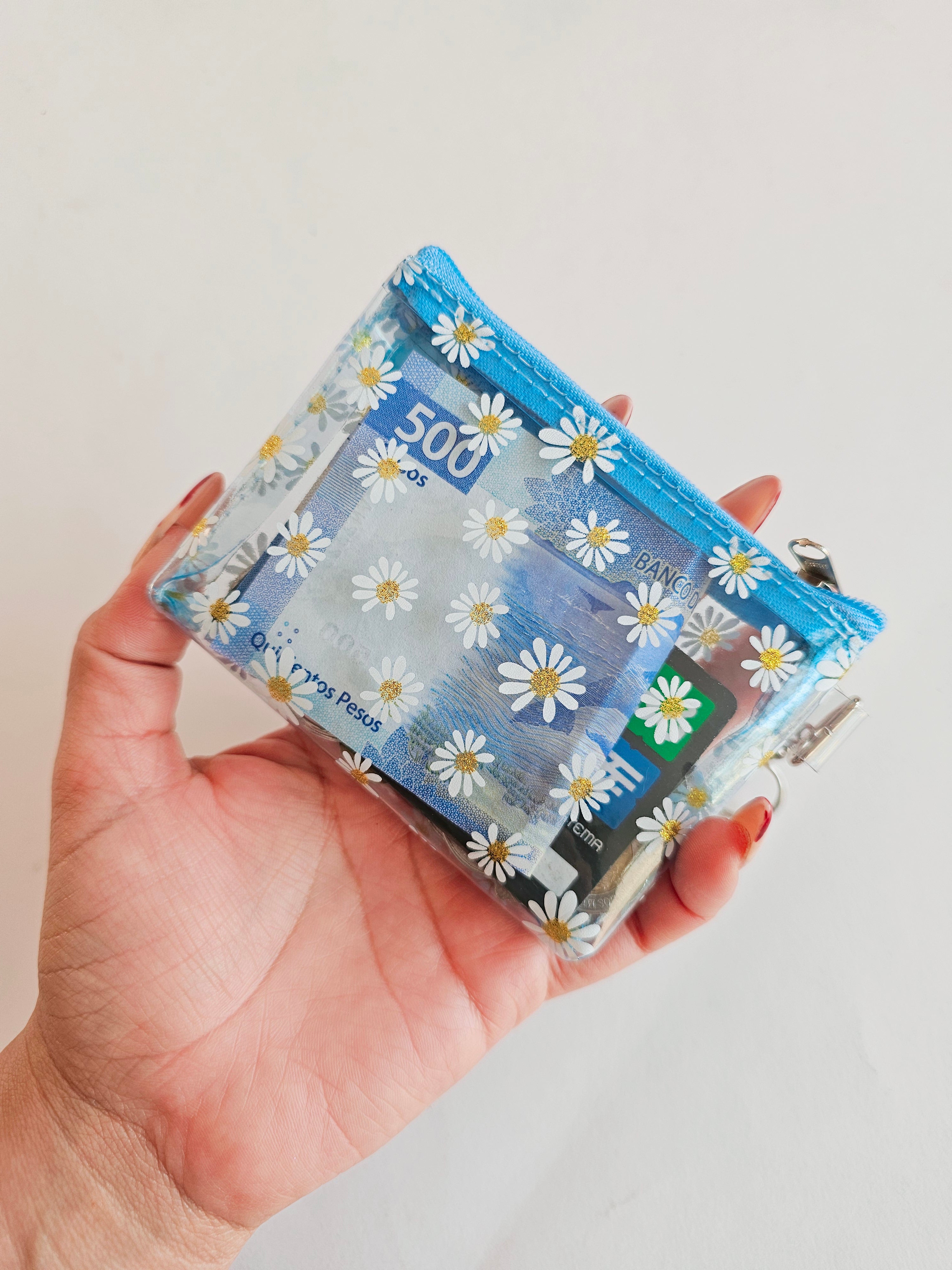 Monedero Neo Azul Claro Margaritas