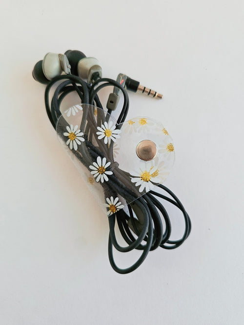 Clip de Cable CH Blanco Margaritas