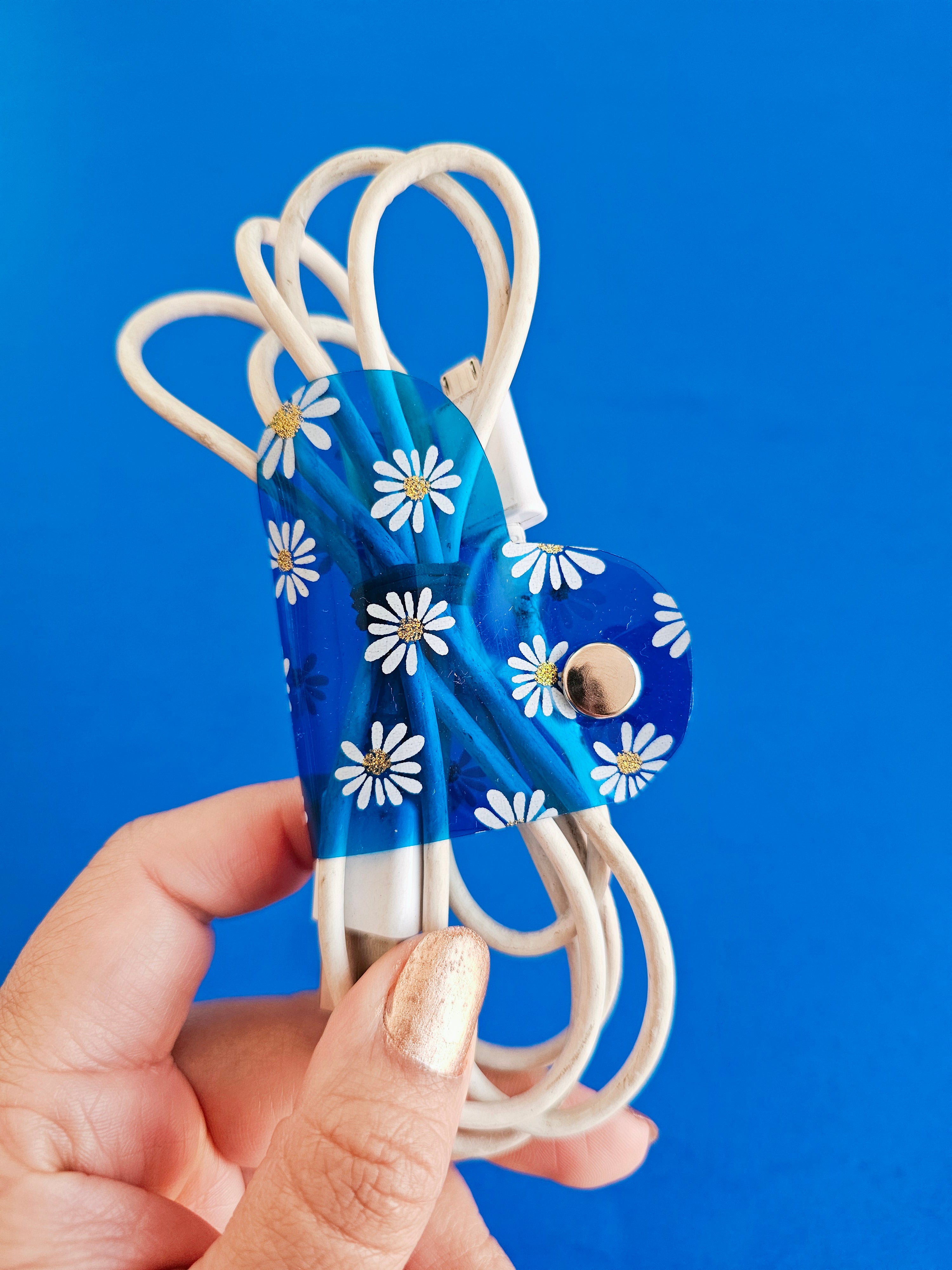 Clip de Cable GD Azul Margaritas