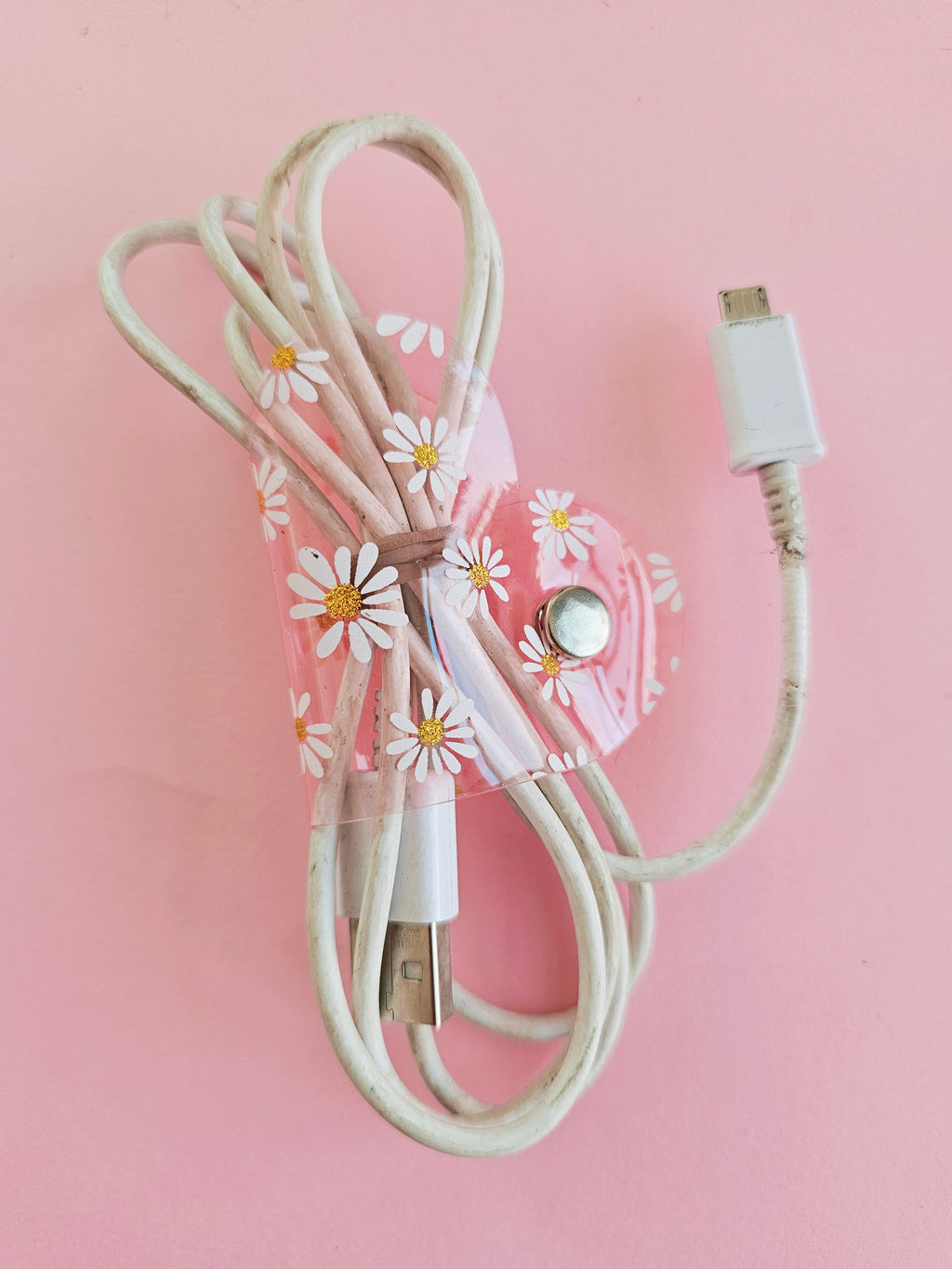 Clip de Cable GD Rosa Margaritas