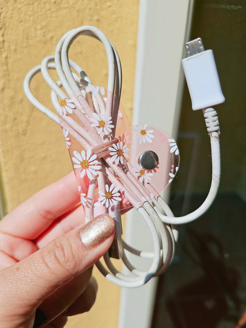 Clip de Cable GD Rosa Margaritas