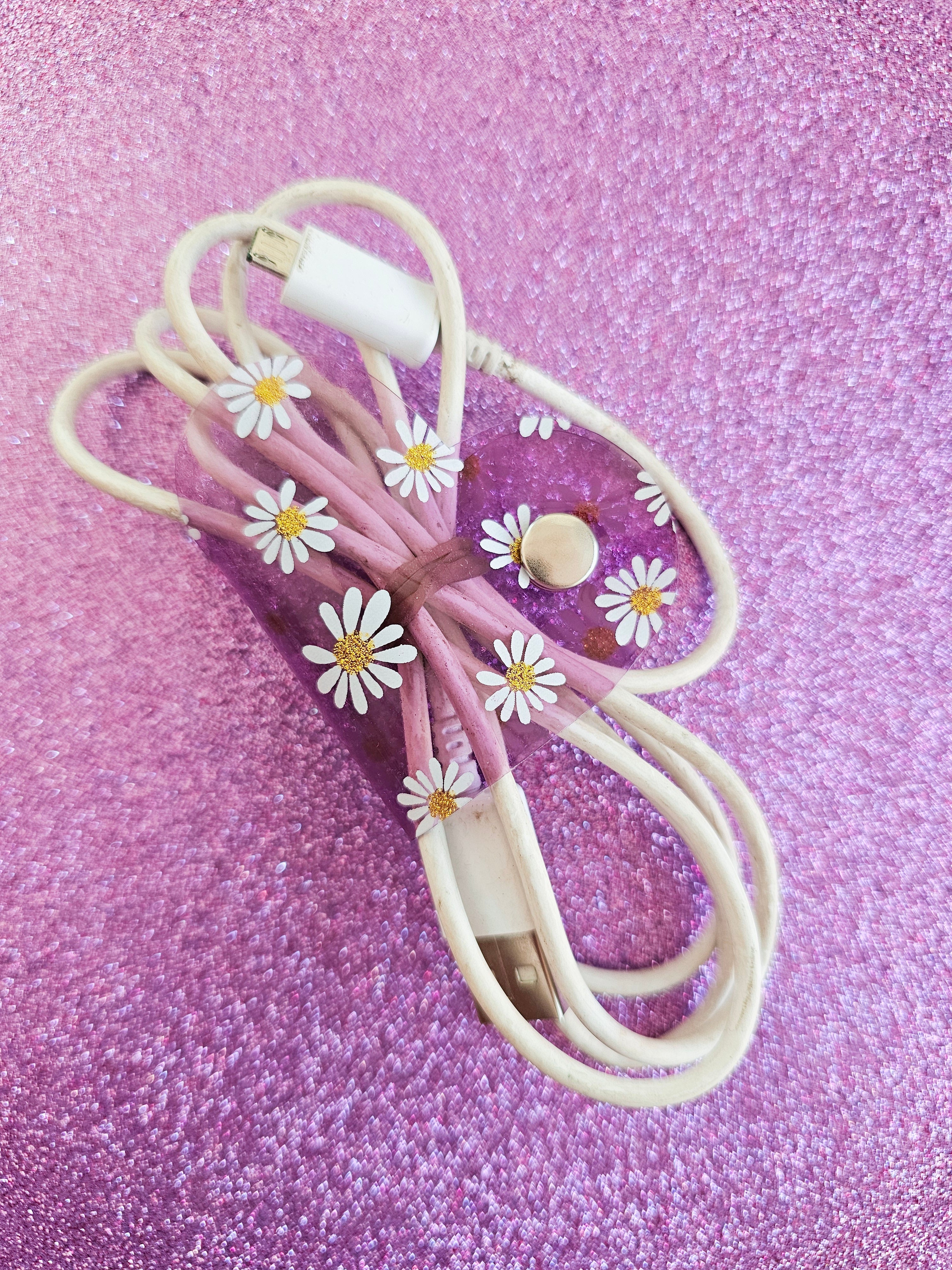Clip de Cable GD Lila Margaritas