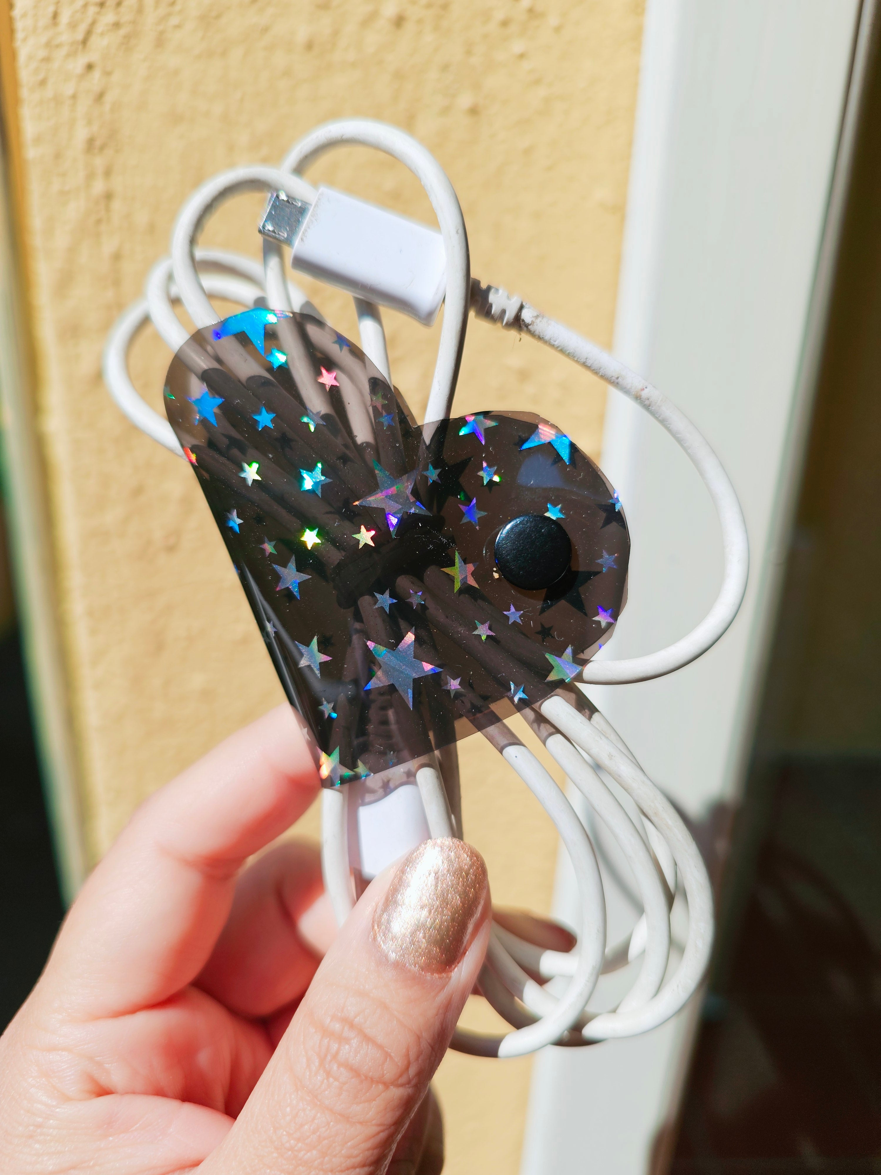 Clip de Cable GD Negro Estrellas