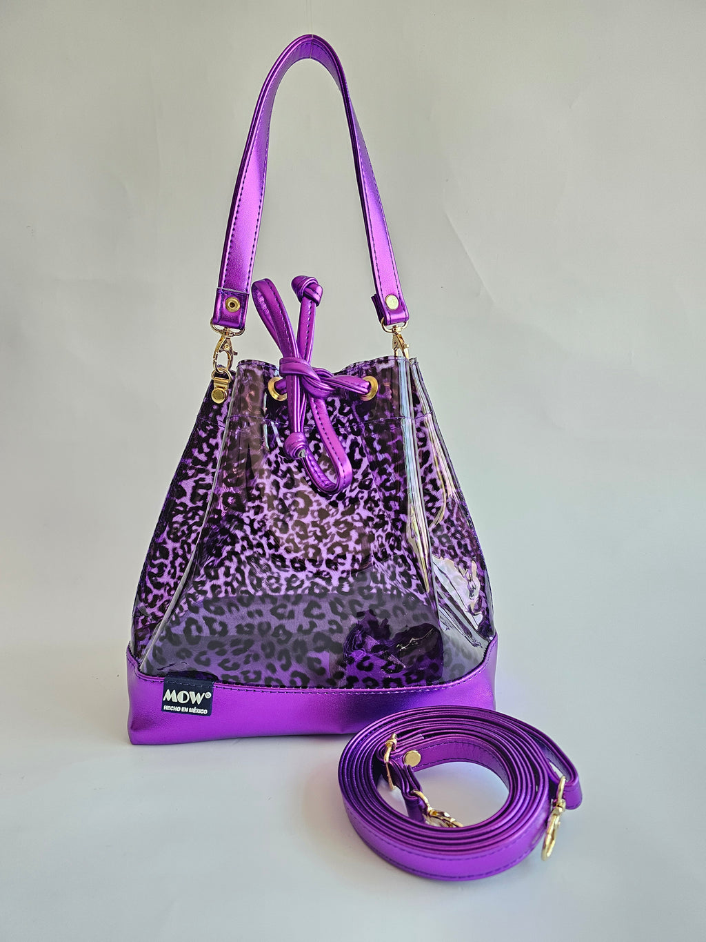 Bolso Bejeweled Morado Leopardo
