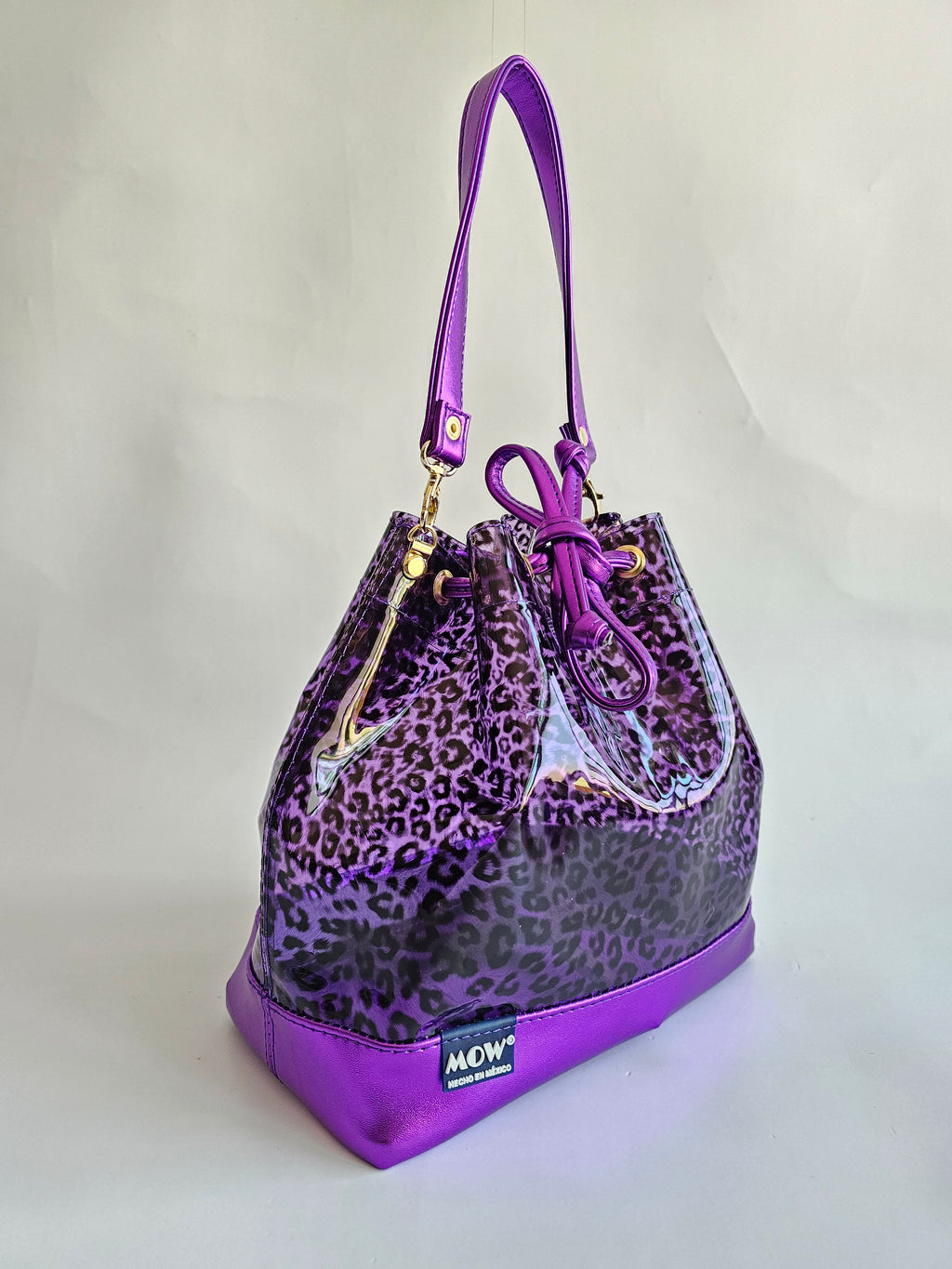 Bolso Bejeweled Morado Leopardo
