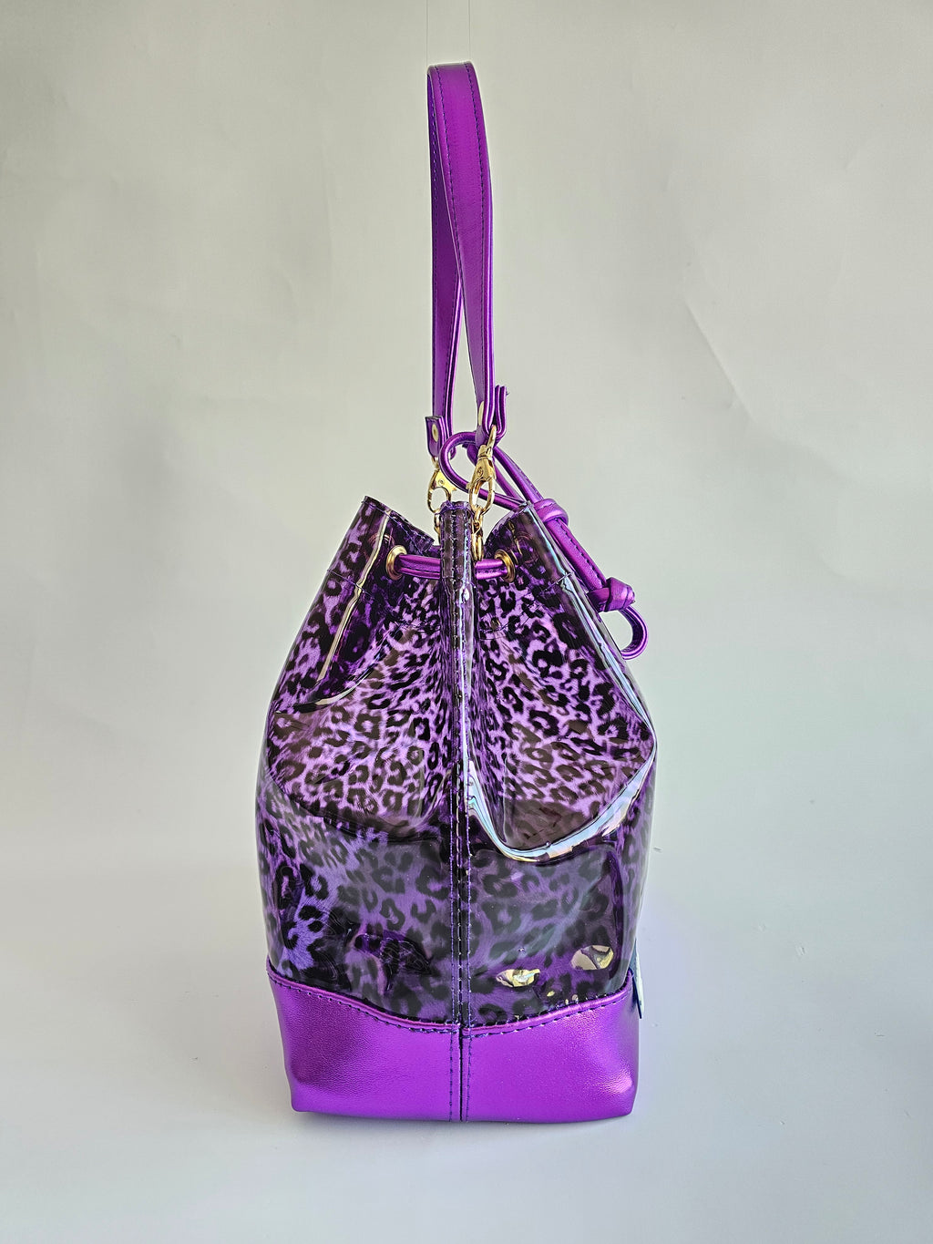 Bolso Bejeweled Morado Leopardo