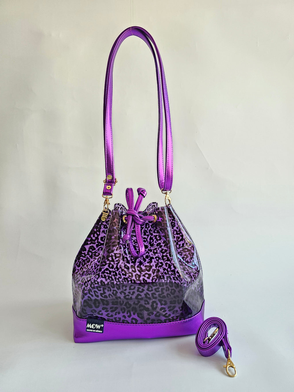 Bolso Bejeweled Morado Leopardo