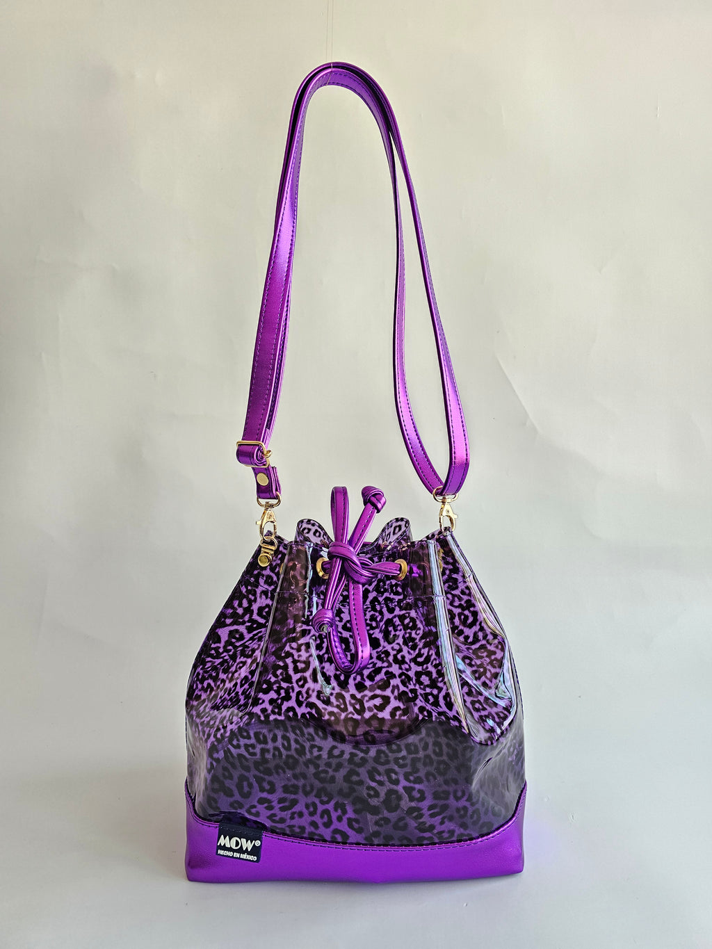 Bolso Bejeweled Morado Leopardo