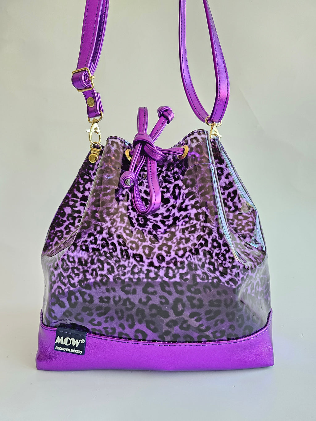 Bolso Bejeweled Morado Leopardo