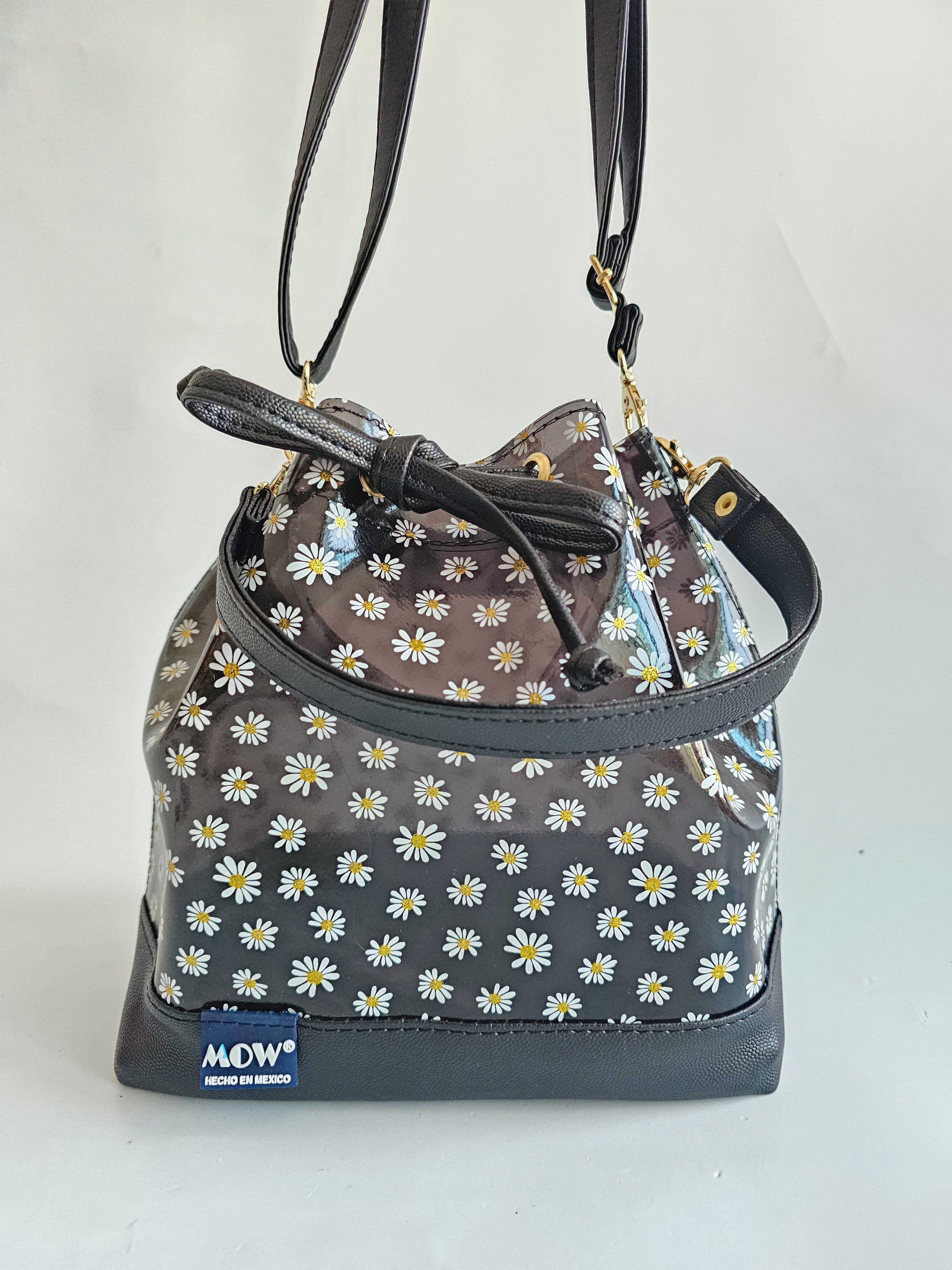 Bolso Bejeweled Negro Margaritas