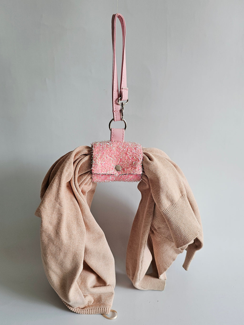Clip e Ropa Rosa Glitter Escarchado
