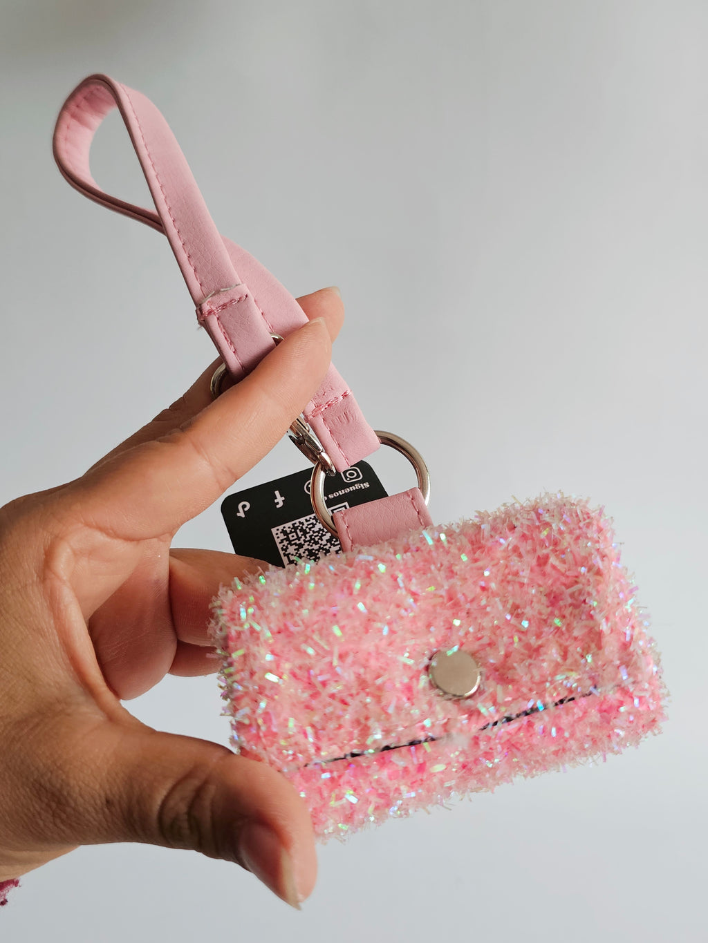 Clip e Ropa Rosa Glitter Escarchado