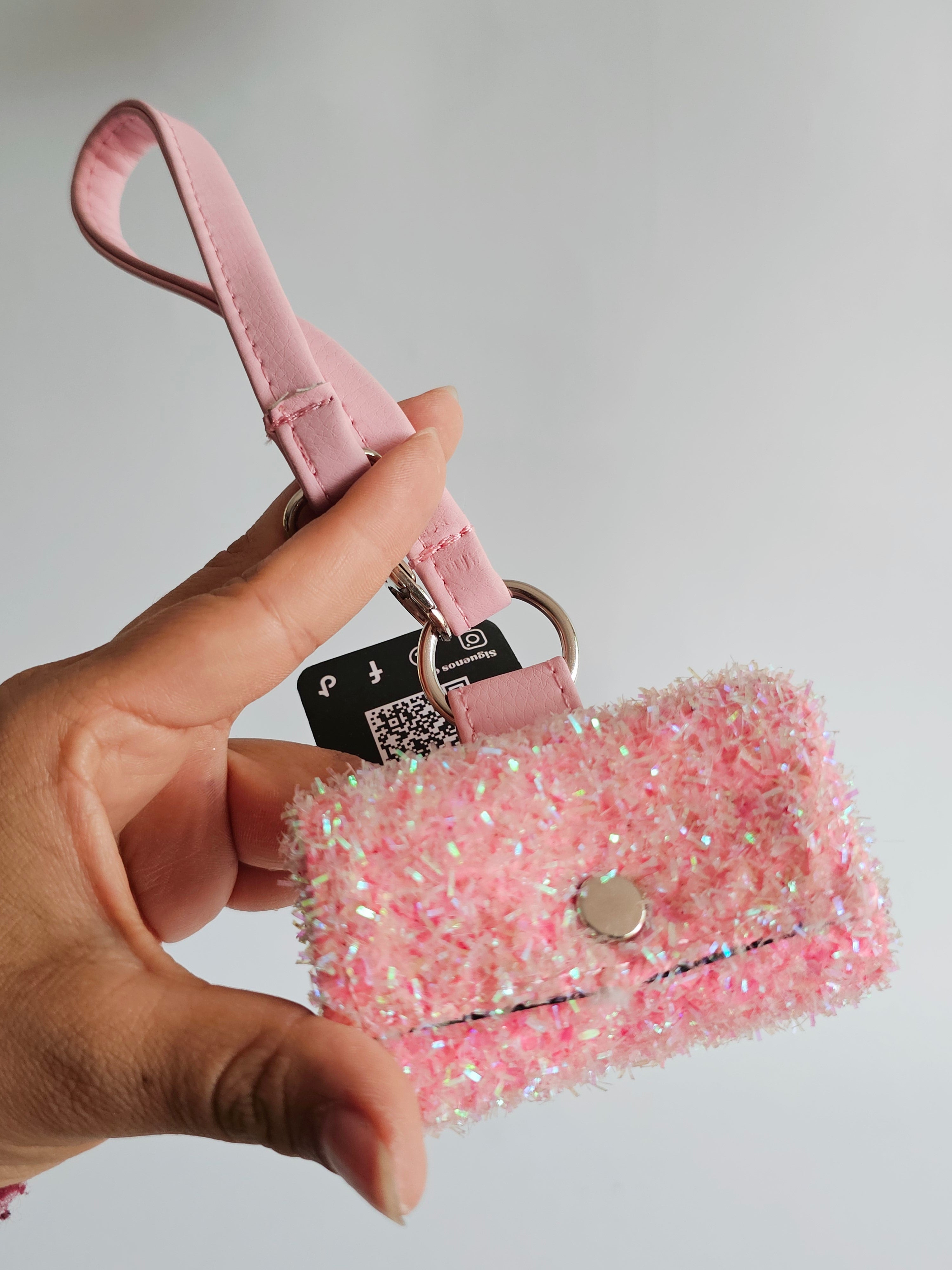 Clip e Ropa Rosa Glitter Escarchado